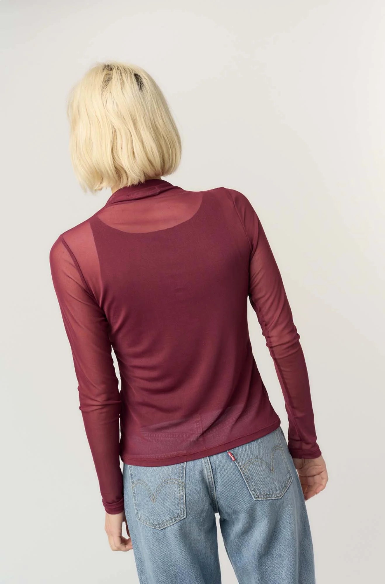 Tessa Mesh Funnel Neck Top - FINAL SALE