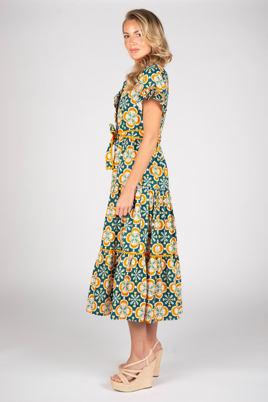 Lena Clementine Tile Maxi Dress - FINAL SALE