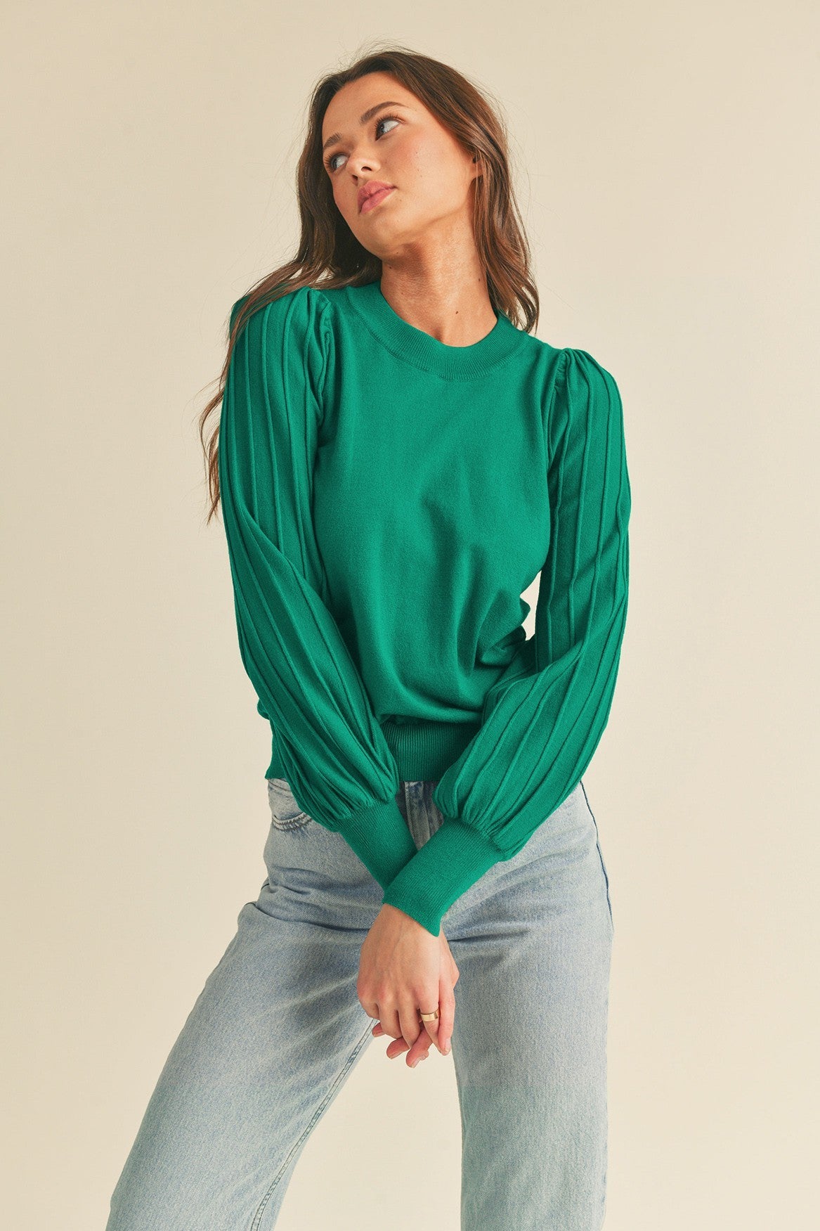 Alpine Pleat Sleeve Sweater - FINAL SALE
