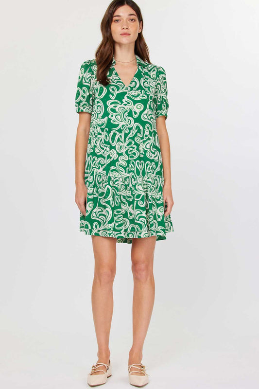 Green Swirl Mini Dress - FINAL SALE