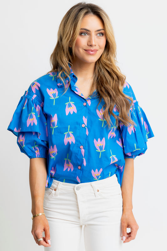 Poppy Ruffle Sleeve Top - FINAL SALE