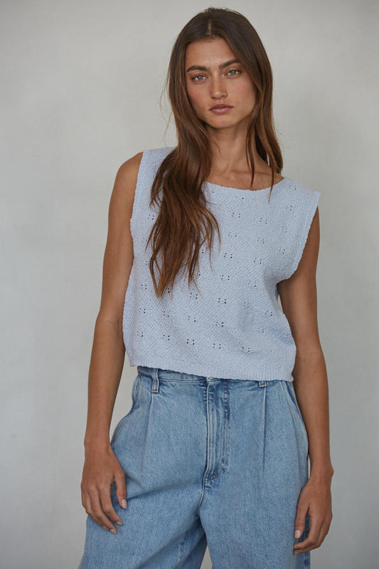 Kimmie Knit Eyelet Tank - FINAL SALE