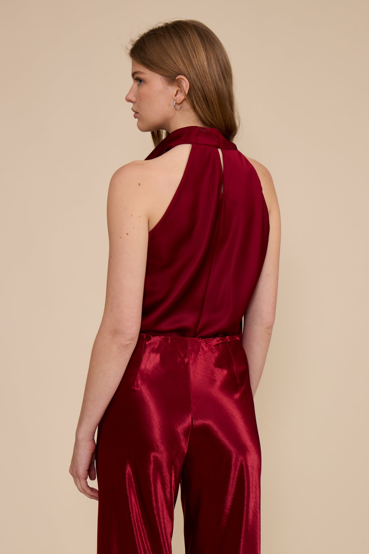 Deep Merlot Satin Pants