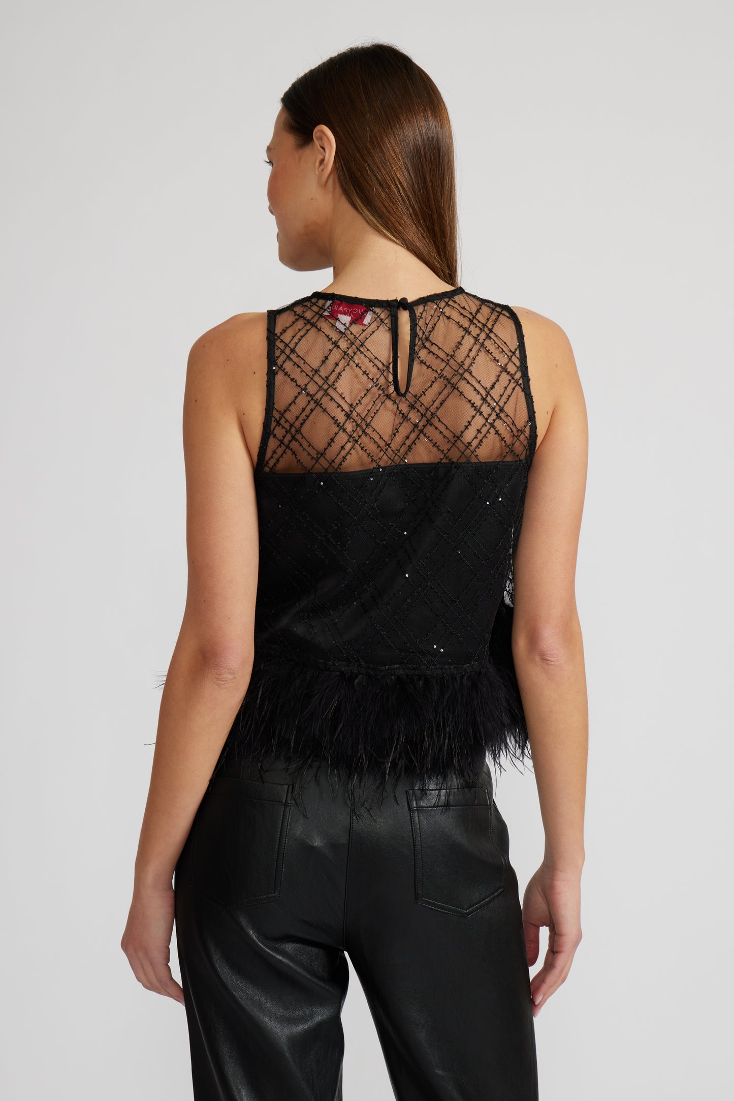 Miley Feather Trim Top