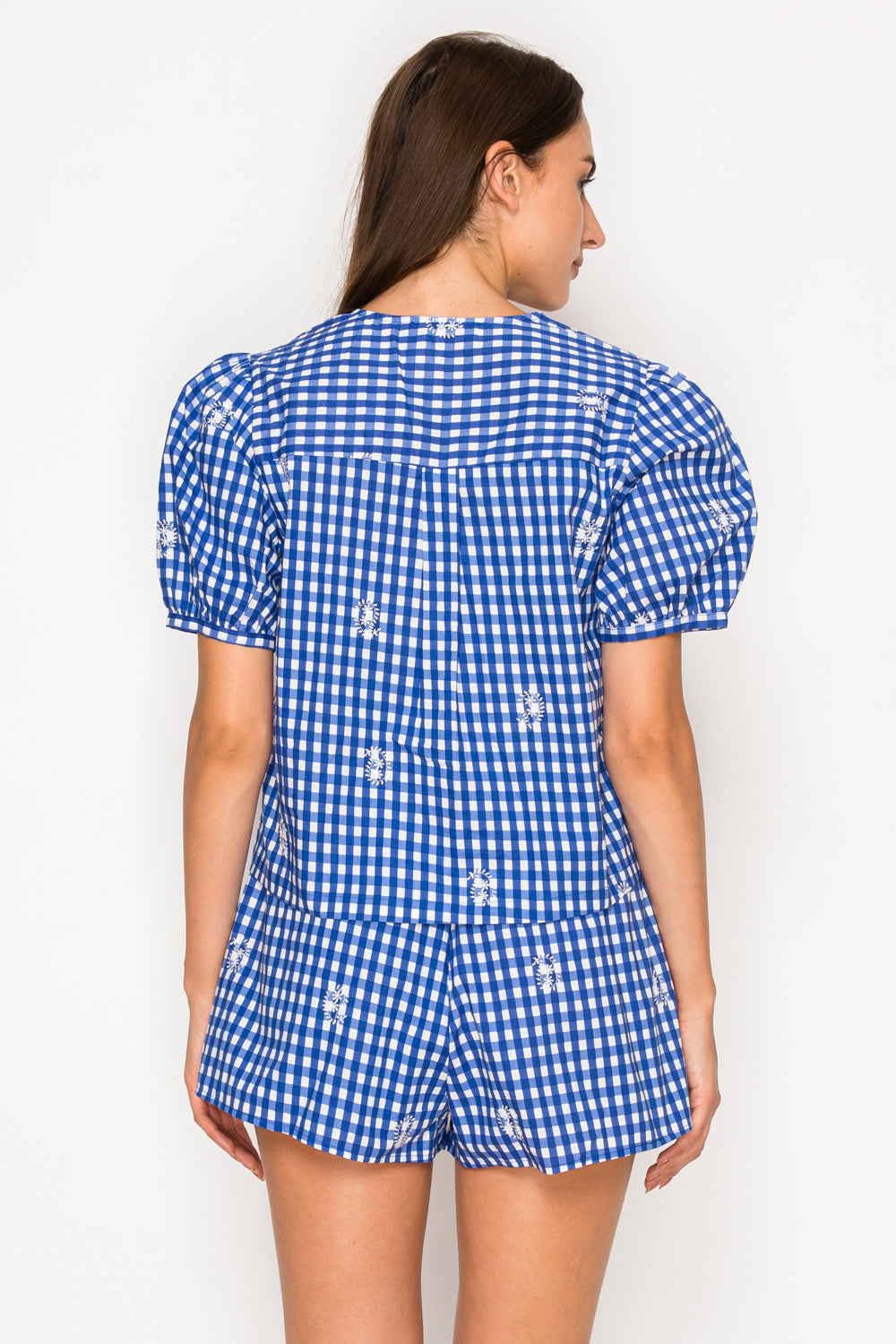 Azure Gingham Shorts