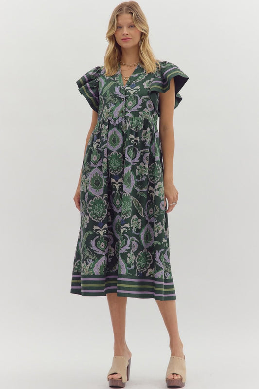 Vine and Violet Midi Dress