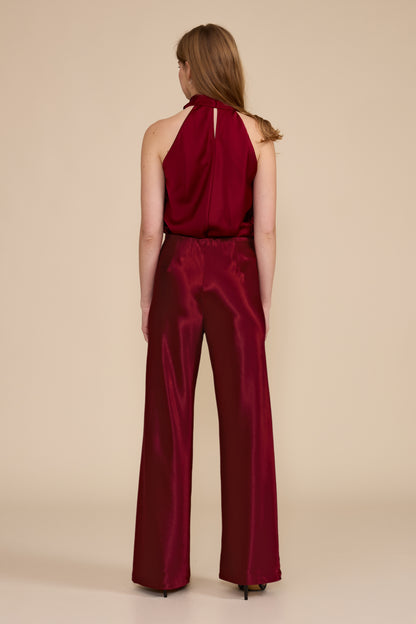 Deep Merlot Satin Pants