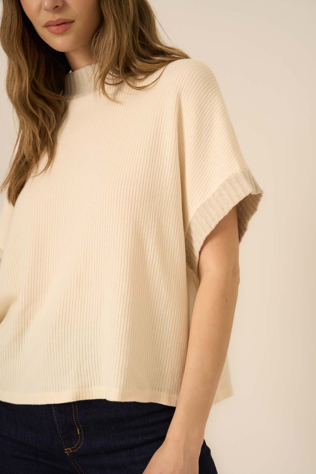 Everly Mixed Rib Tee - FINAL SALE