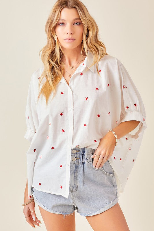 Red Star Oversized Blouse