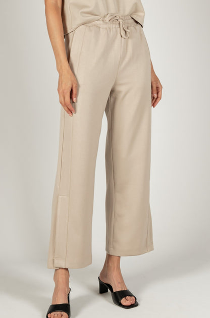 Taupe Scuba Wide Leg Pants