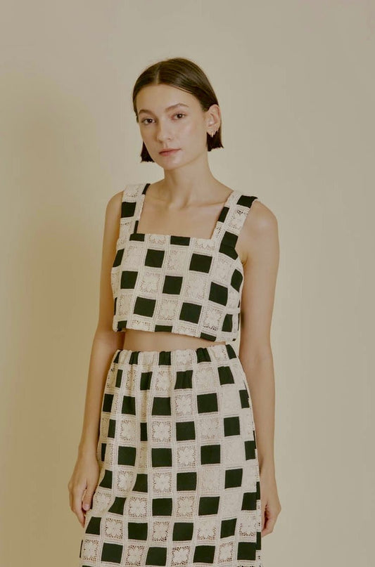 Checkered Crop Top