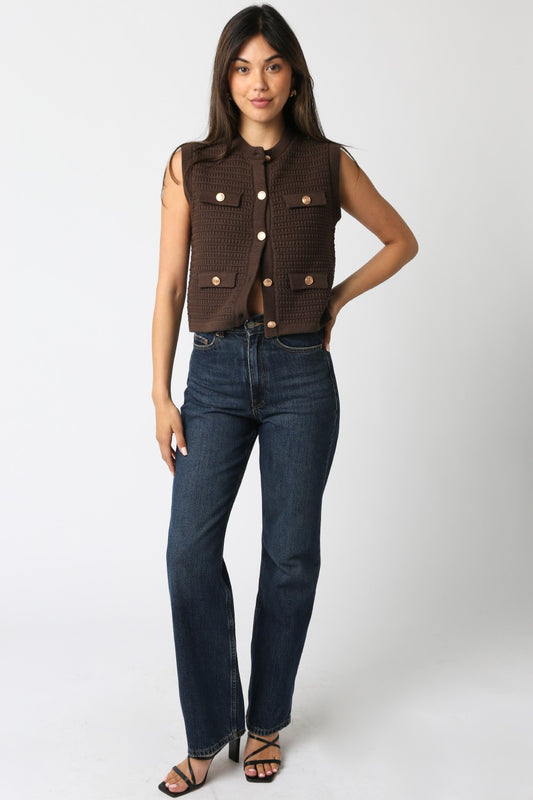 Selena Button Knit Top