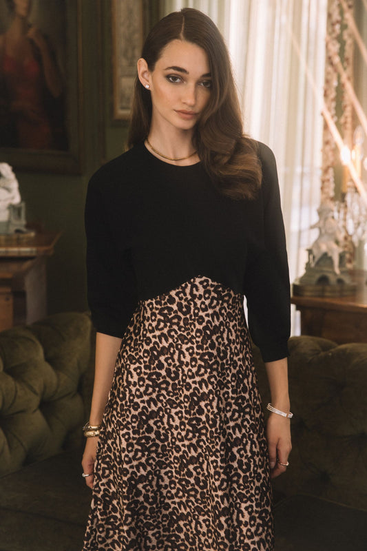 Leopard Split Midi Dress