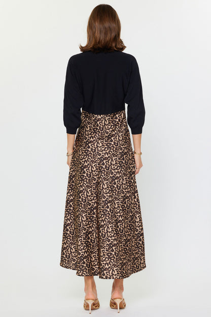 Leopard Split Midi Dress