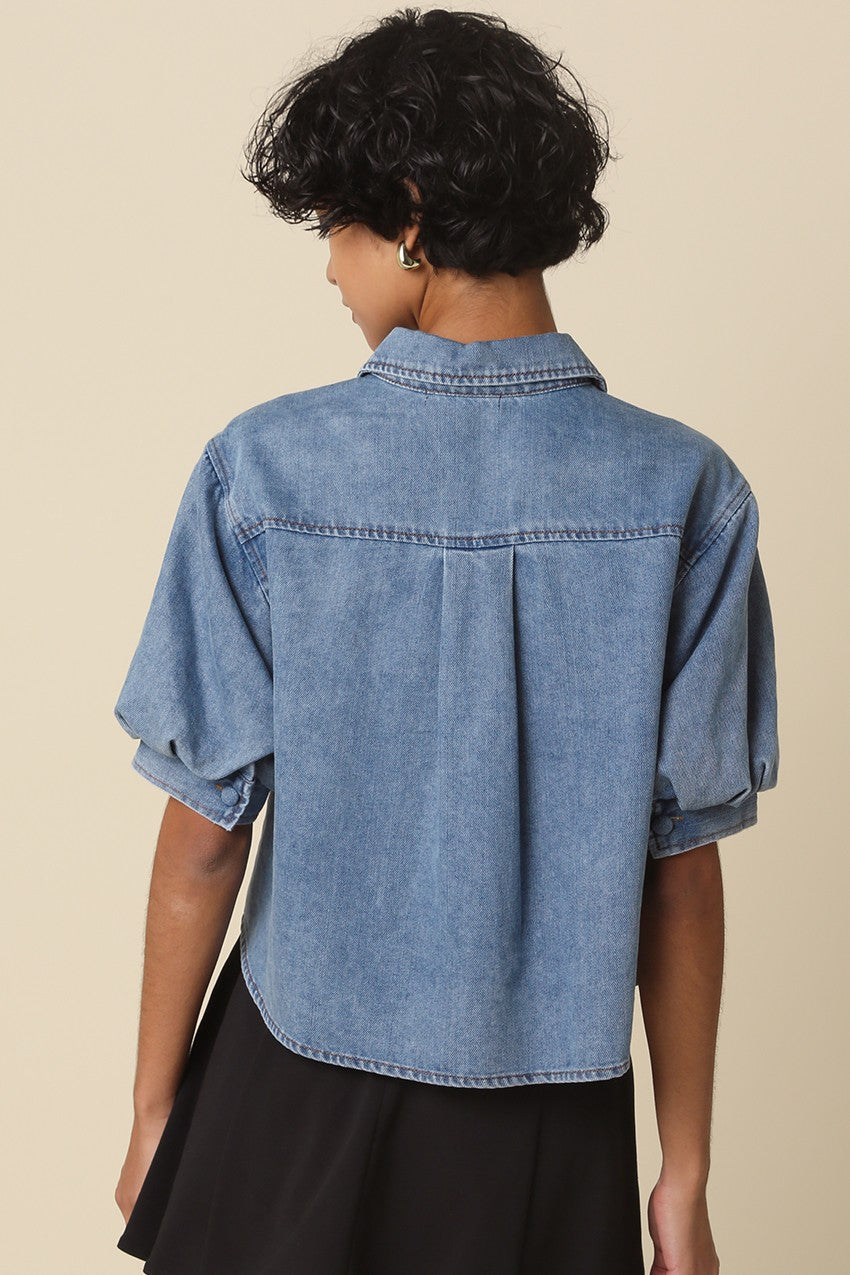 Cropped Denim Shirt