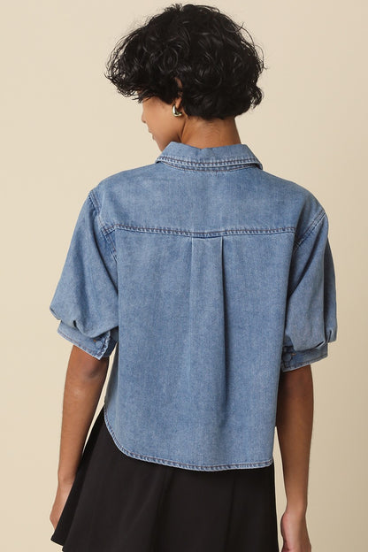 Cropped Denim Shirt