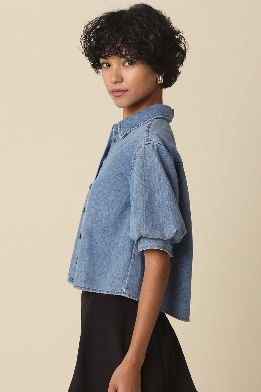 Cropped Denim Shirt
