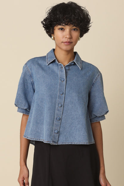 Cropped Denim Shirt