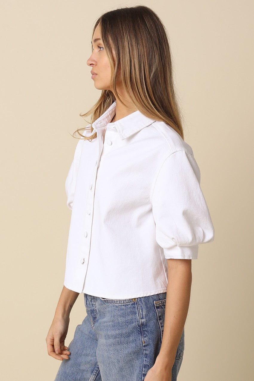 Cropped Denim Shirt