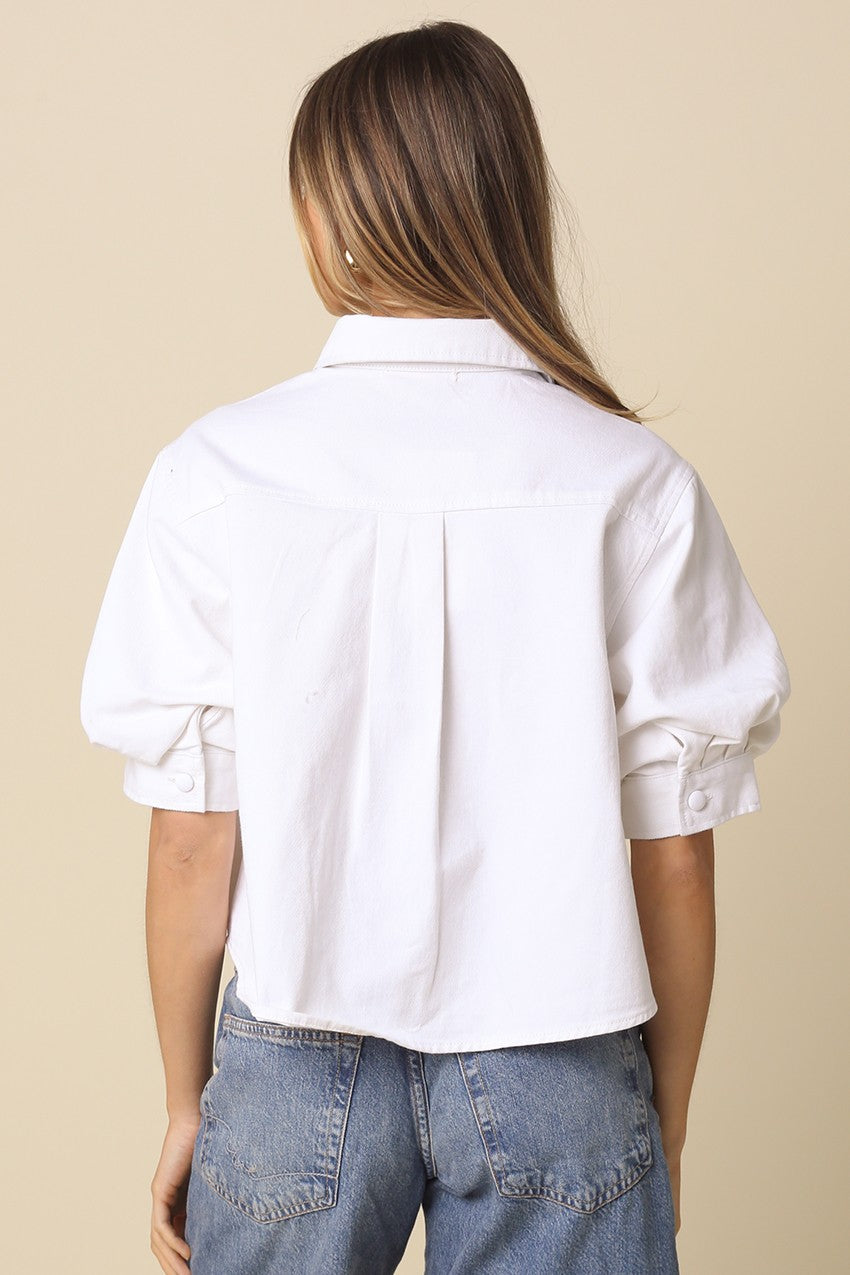 Cropped Denim Shirt