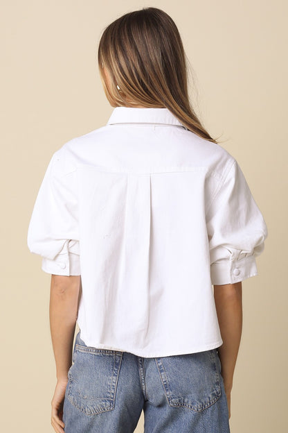 Cropped Denim Shirt