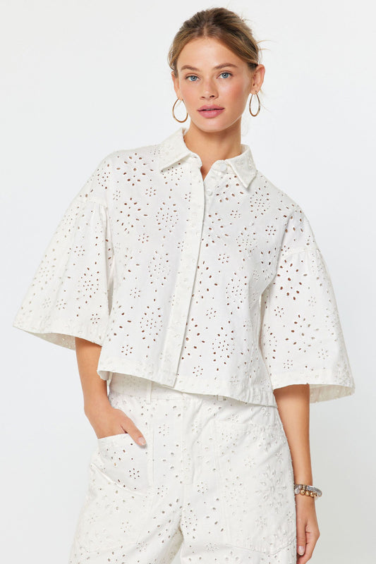 Eyelet Shirt Jacket