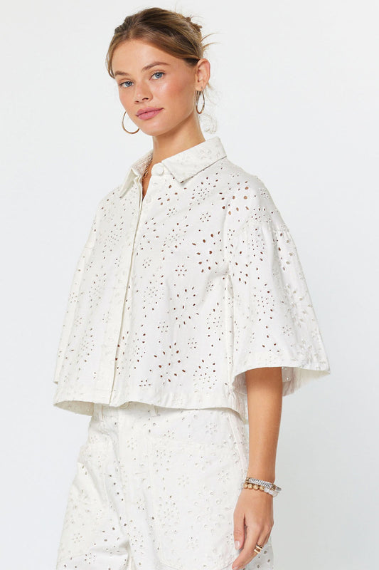 Eyelet Shirt Jacket