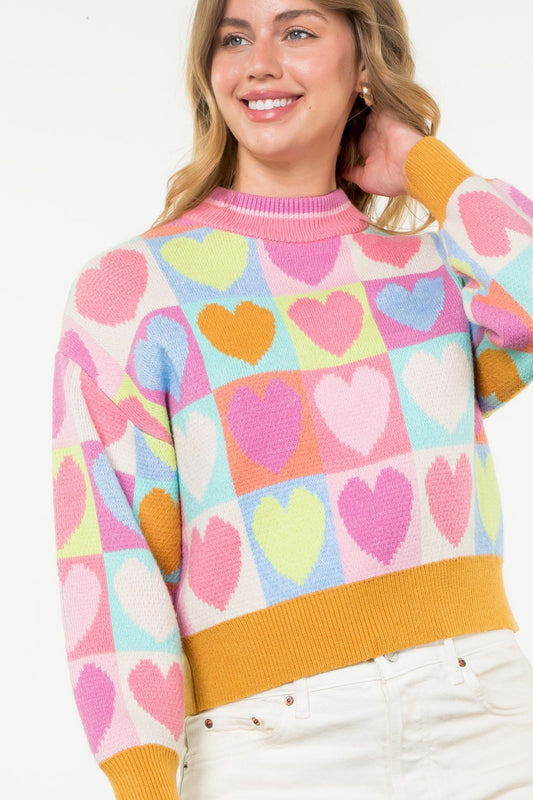 Pastel Hearts Sweater