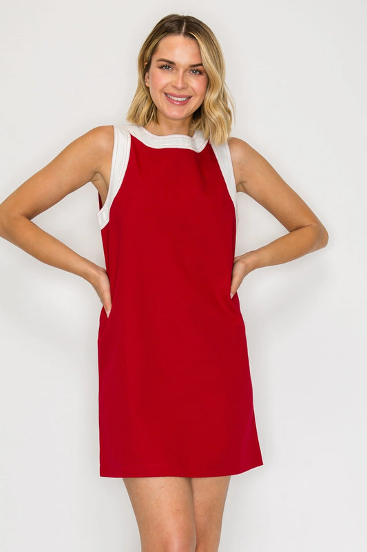 Crimson Mod Mini Dress