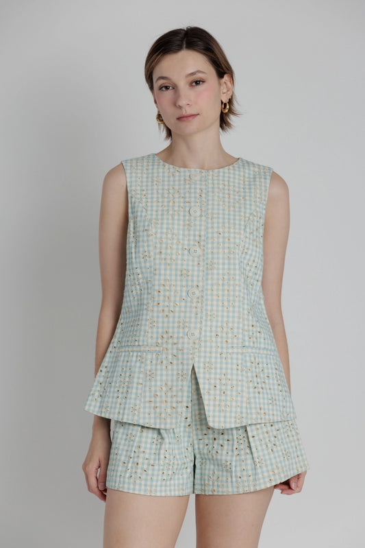 Gabby Gingham Vest - FINAL SALE