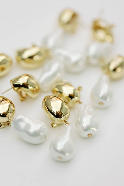 Vintage Chunky Pearl Drop Earrings