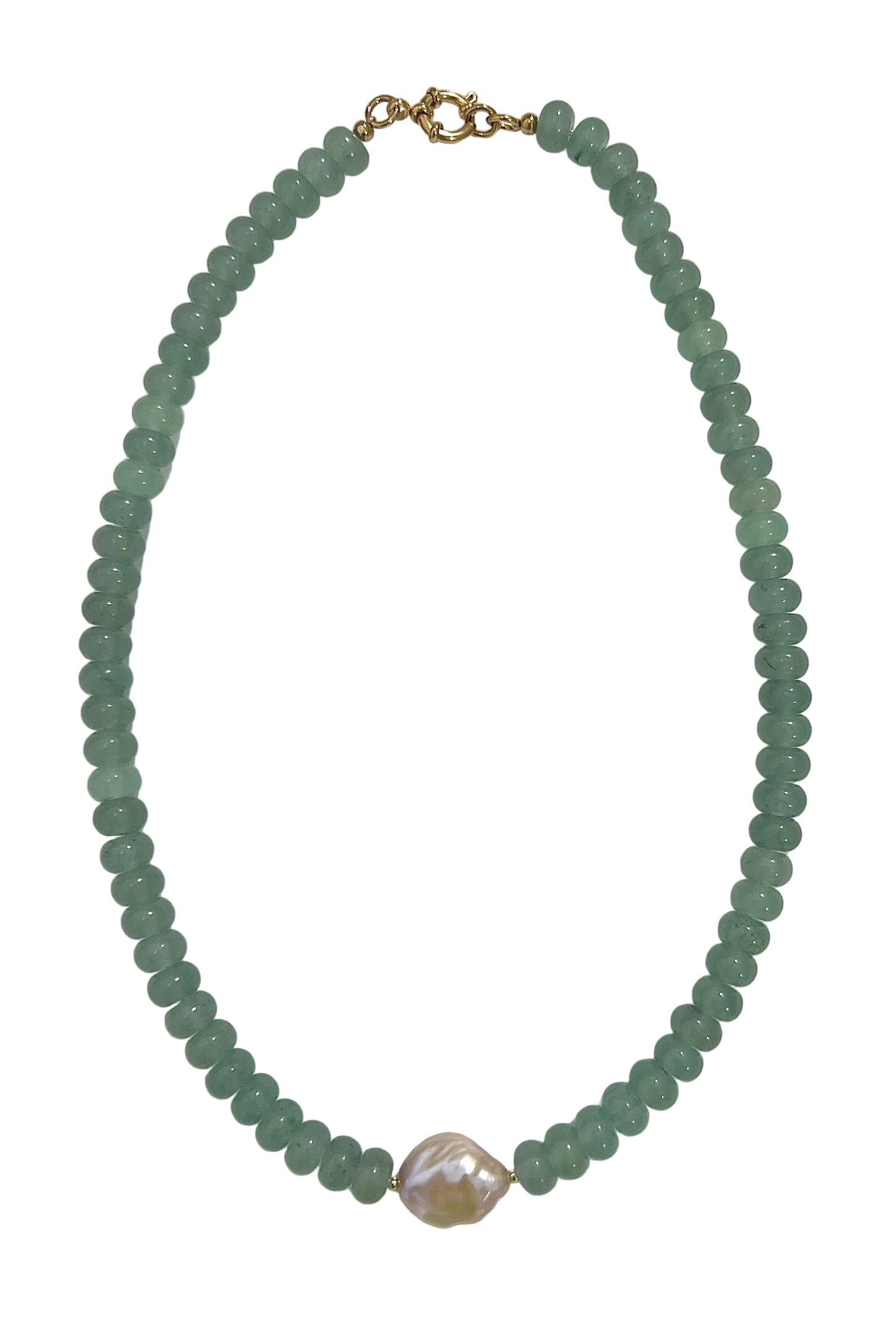 Green Aventurine Necklace w/ Pearl