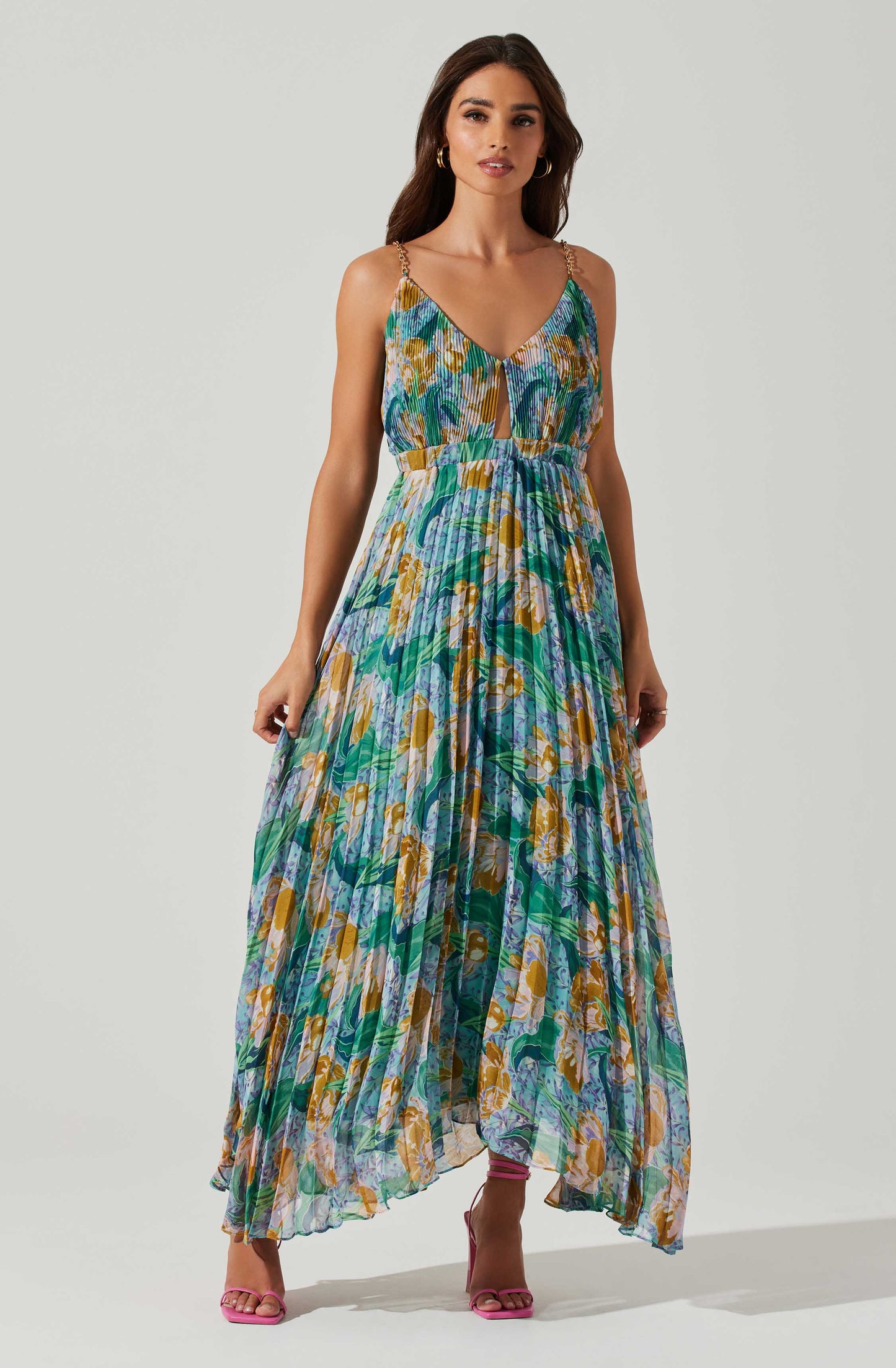 Loralee Pleated Floral Dress