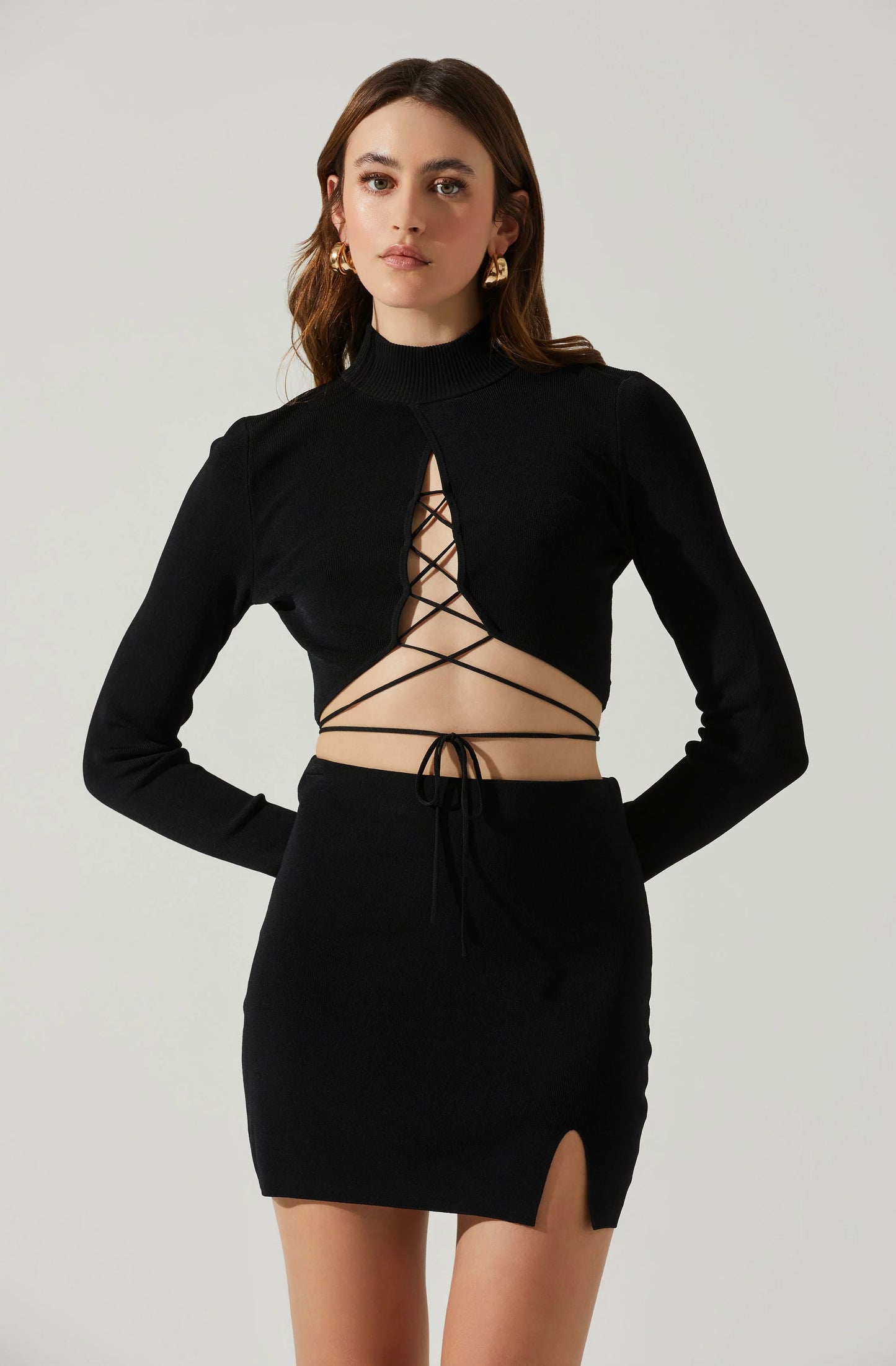 Raven Cropped Tie Top