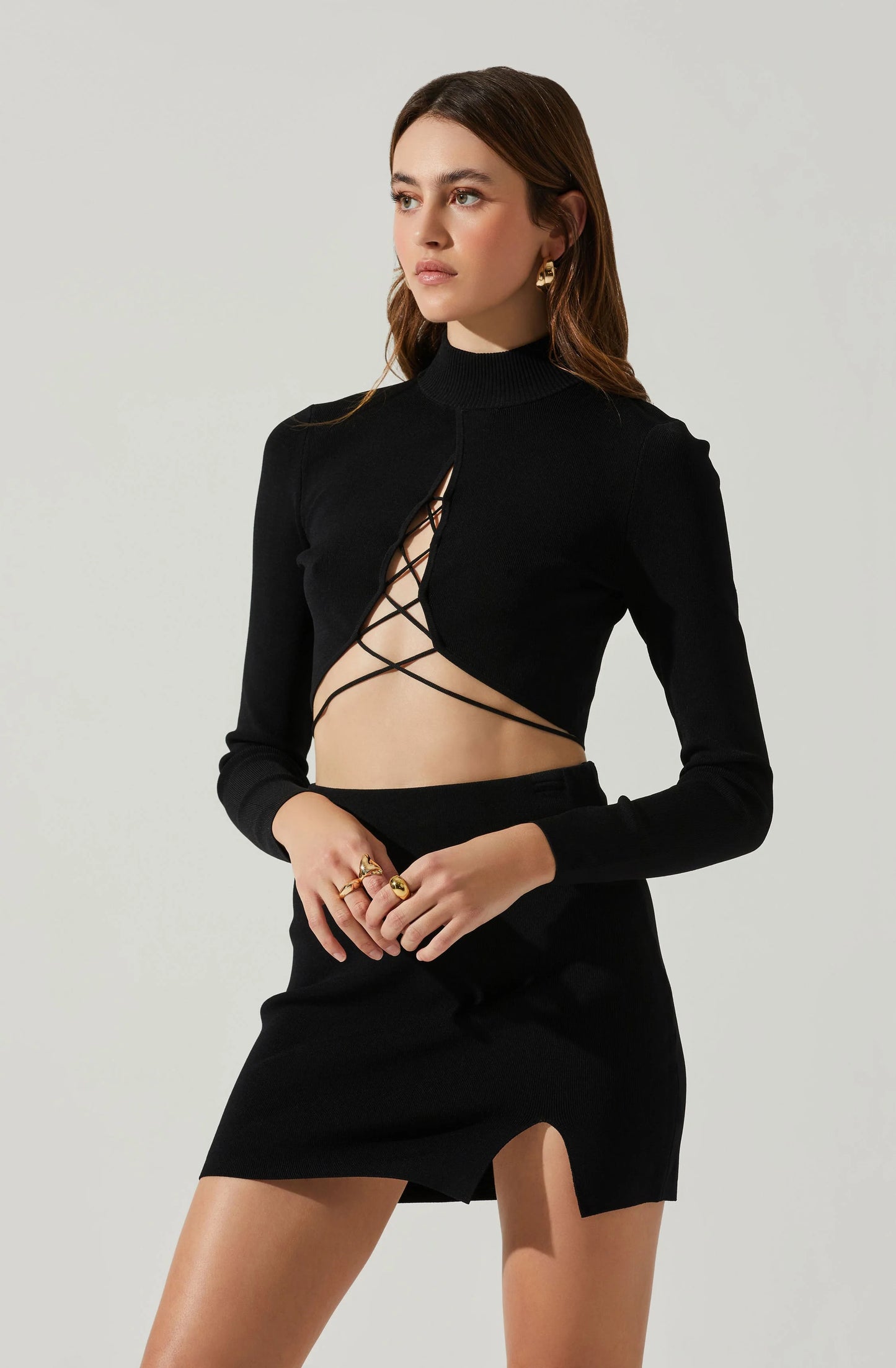 Raven Cropped Tie Top