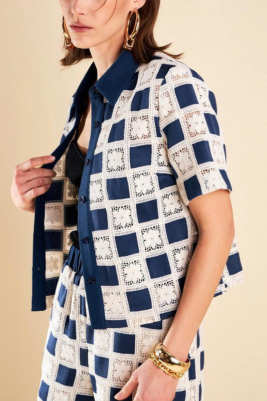 Navy Patchwork Shirt - FINAL SALE