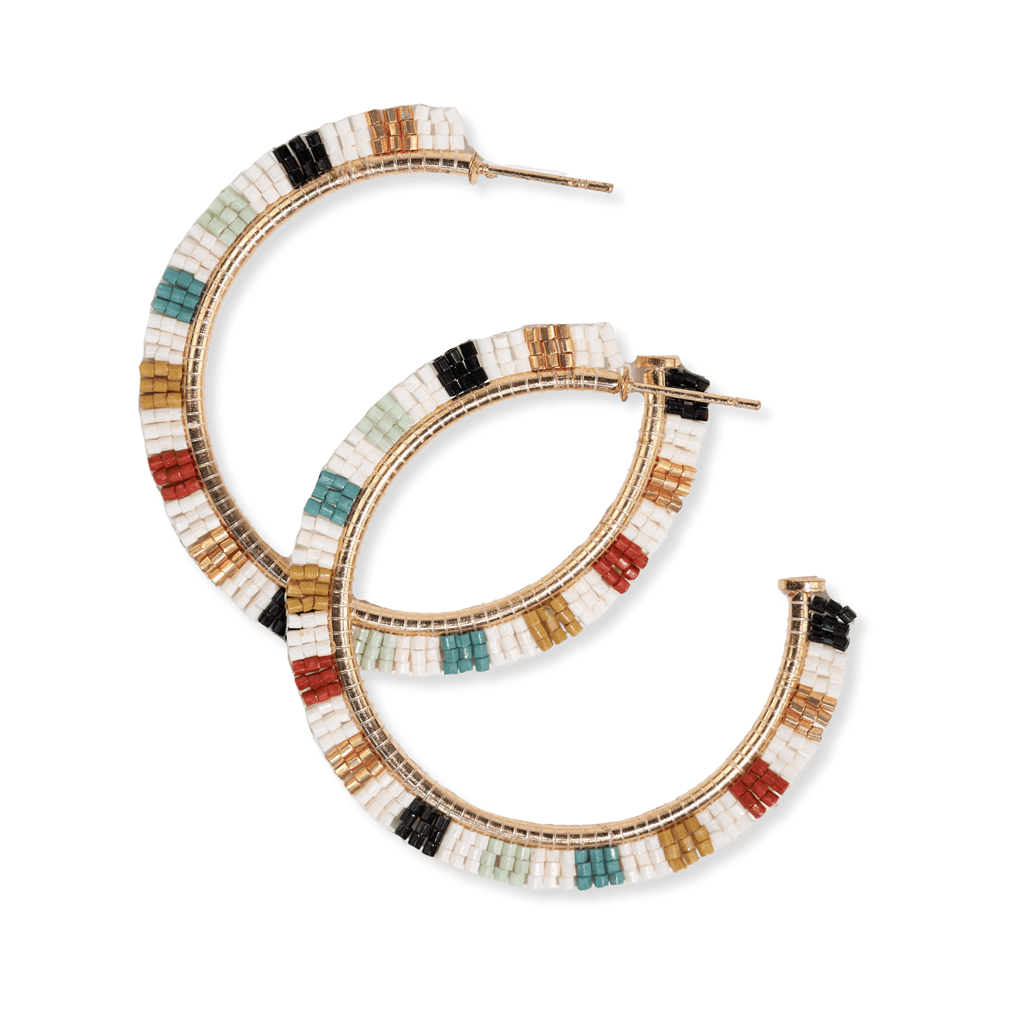 Nora Striped Beaded Hoops