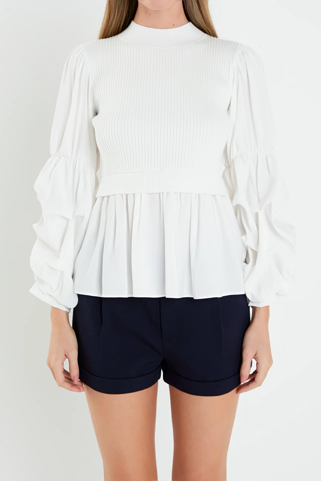 Ivory Sweater Combo Top