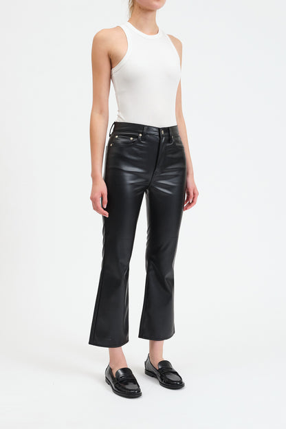 Shy Girl Crop Flare Vegan Leather Pant - FINAL SALE