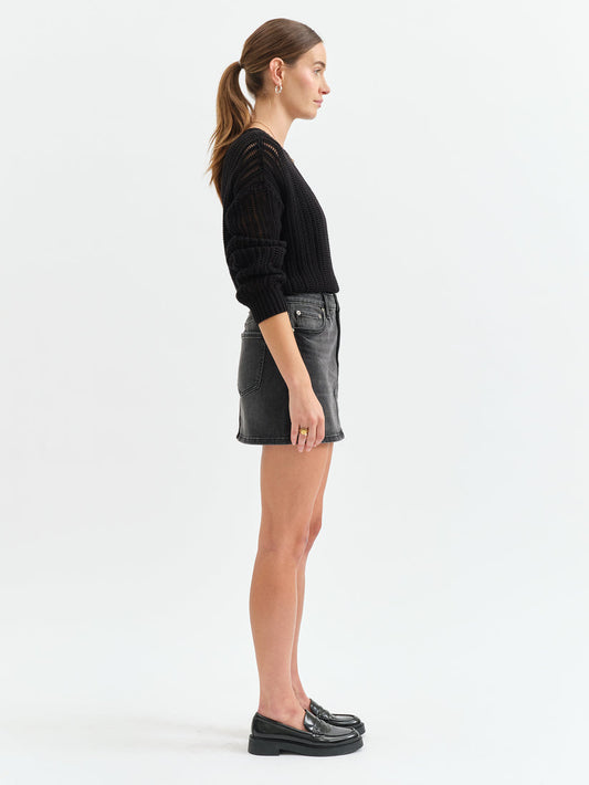 Malibu Mini Skirt in Spade