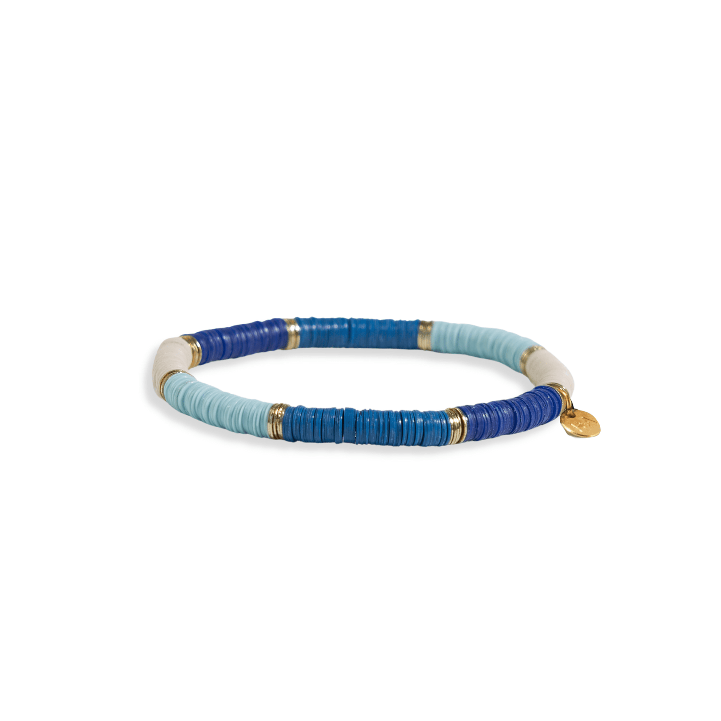 Grace Blue Gold Color Block Stretch Bracelet