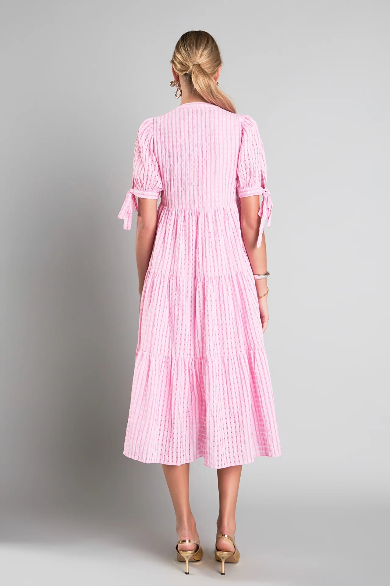 Pink Gingham Midi Dress - FINAL SALE