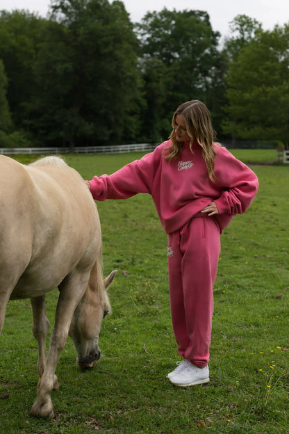 Hot Pink Mock Neck Sweatshirt