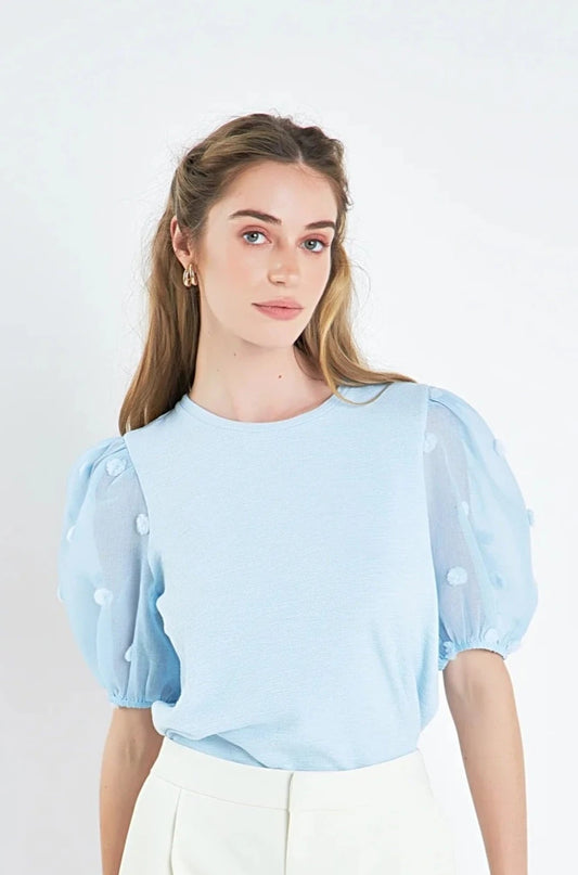 Powder Blue Mix Top