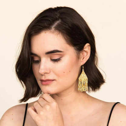 Lexi Luxe Gold Fringe Earrings