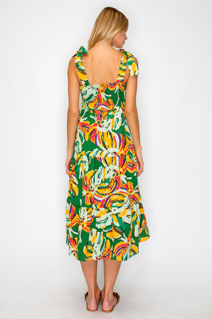 Calypso Monstera Midi Dress