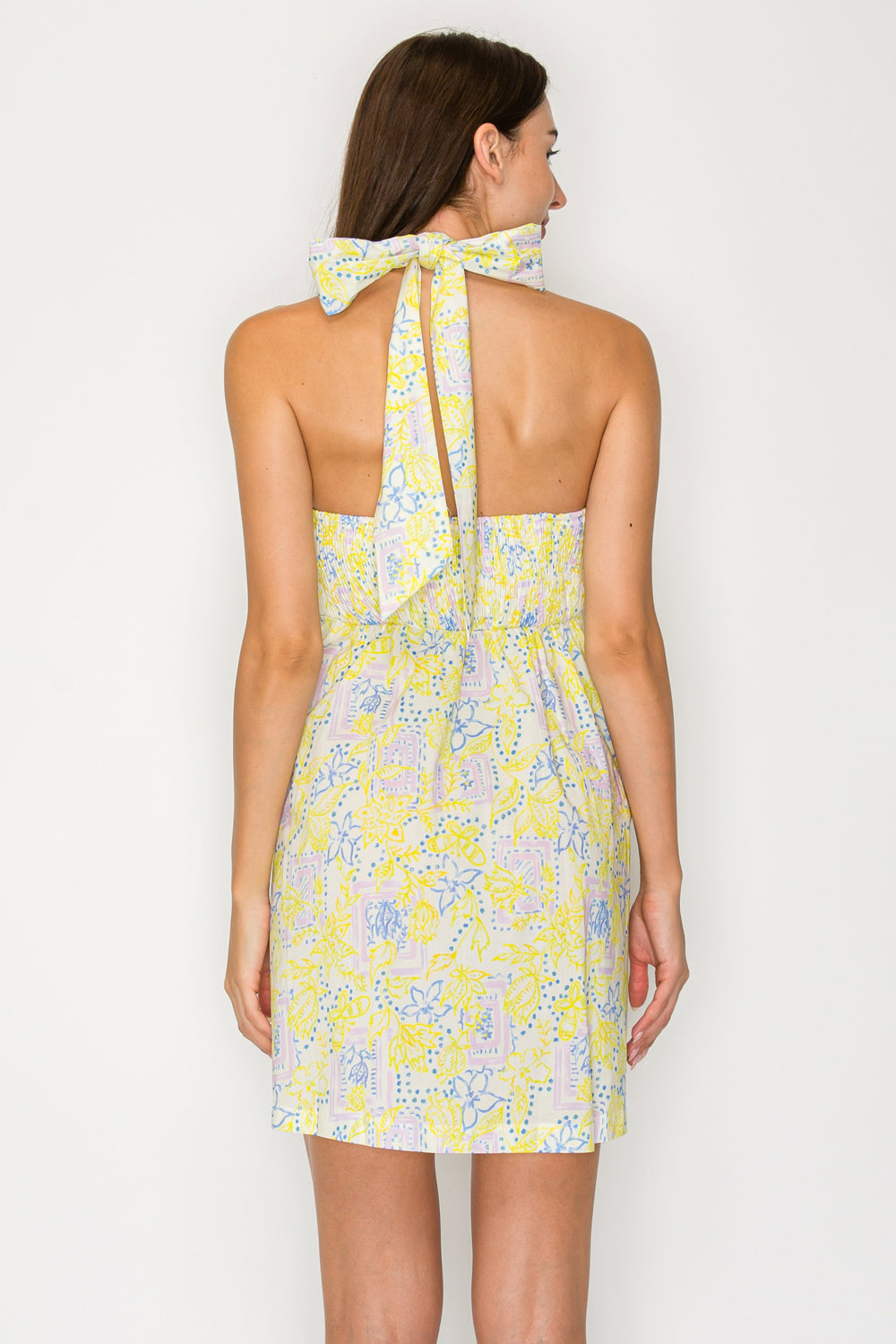 Lemon Breeze Halter Dress