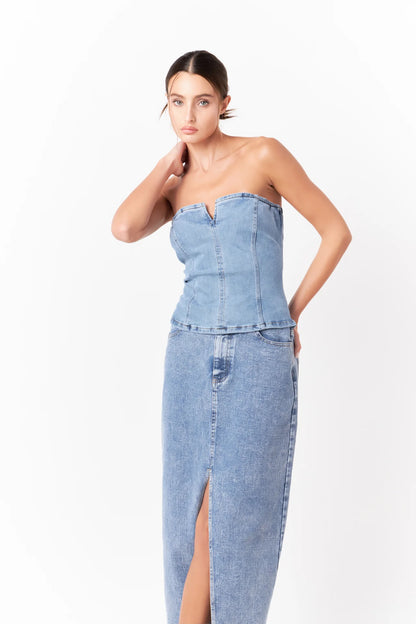 Denim Maxi Skirt - FINAL SALE