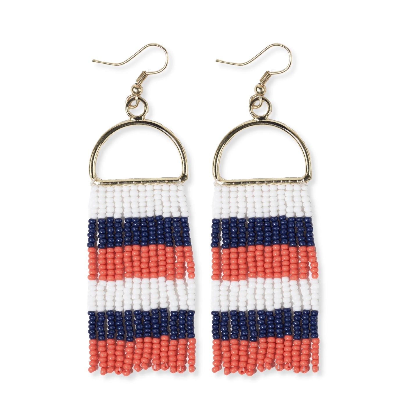 Allison Navy/Orange Stripe Earrings