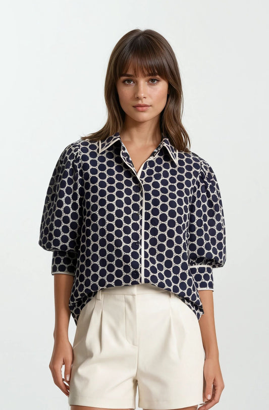 Pippa Marine Dot Shirt